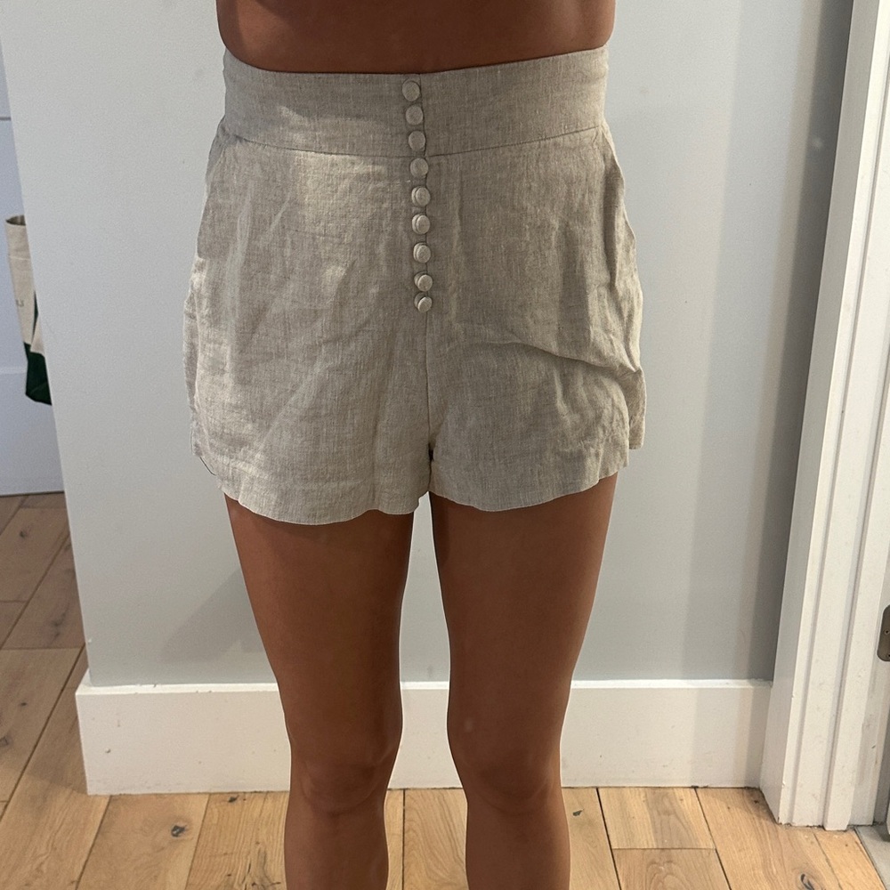 Reformation High Waist Beige Shorts